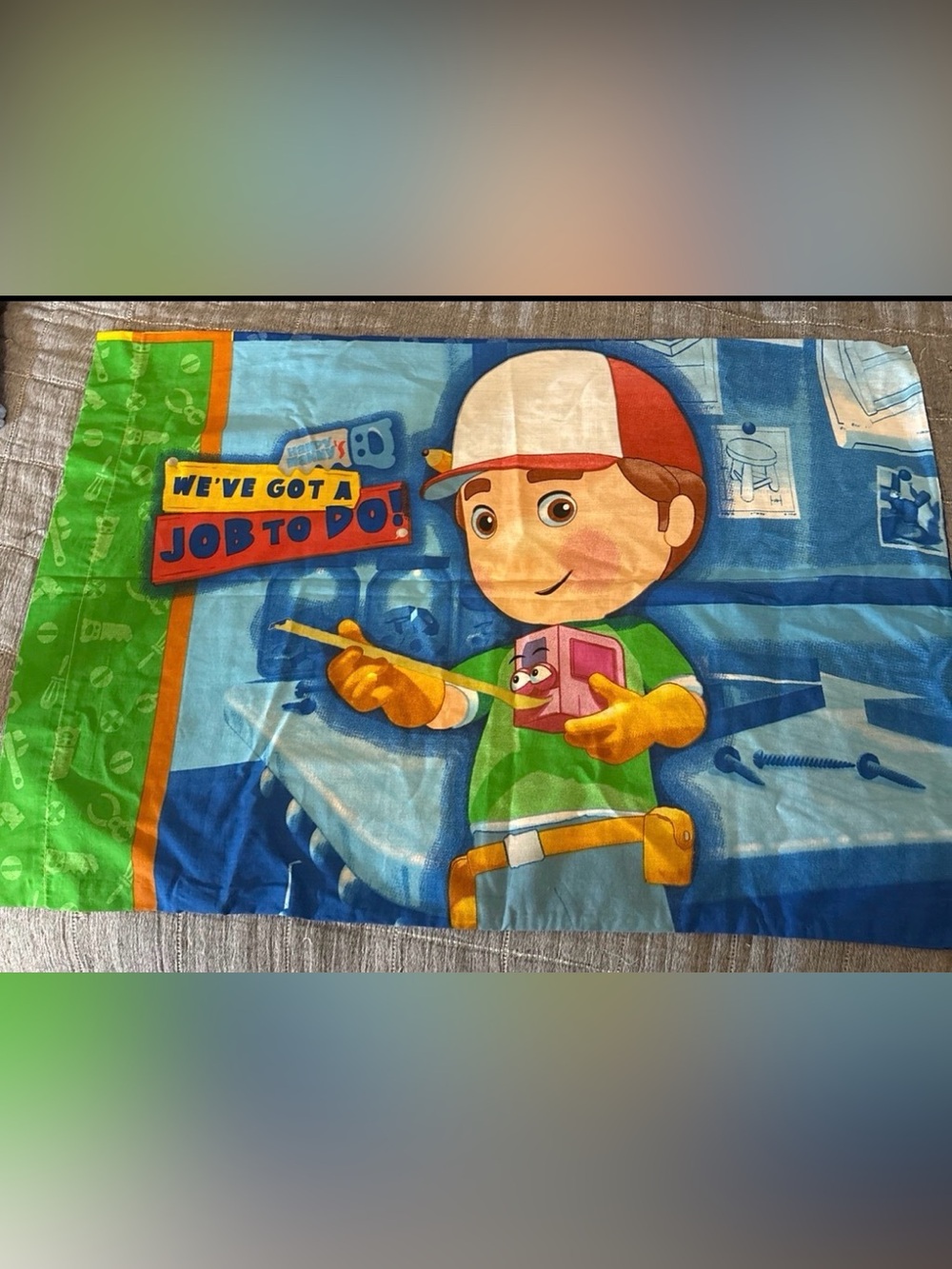 Rare y2k Disney playhouse standard size Handy Manny and tools Pillowcase